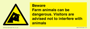 Beware Farm animals can be dangerous. Visitors are advised not to interfere with animals